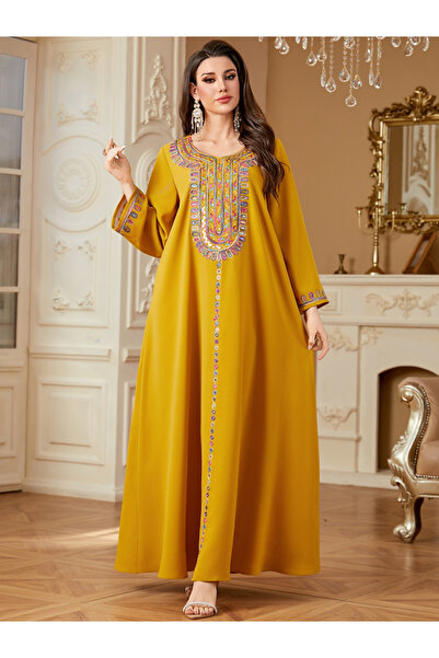 Take Two By Styli Women Sequins Embellished Long Sleeve Jalabiya