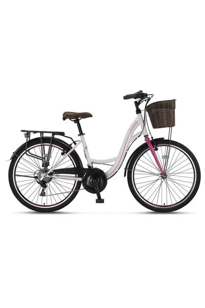 Ümit Alanya 26 Jant 2610 Şehir Bisikleti Beyaz Pembe
