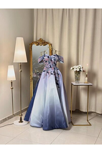vanus fashion 6417-فستان سهرة ساحر بتدريجات اللون الموفي