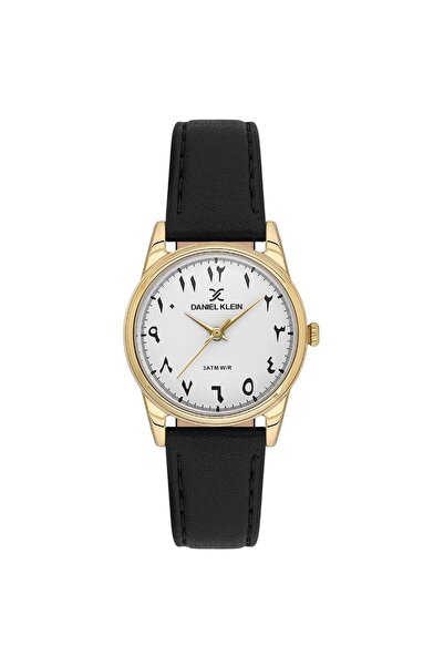 Daniel Klein Dk.1.13847-6 Leather Cord Water Resistant Black Women's Wristwatch