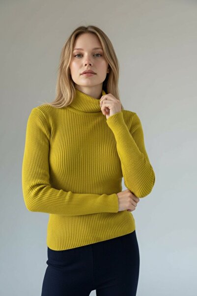 WYNA BOUTİQUE Women's Turtleneck Knitwear Sweater