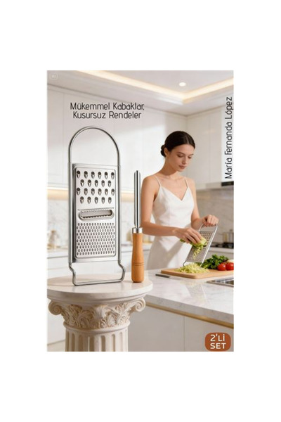 CT STONES Stainless Steel Hand Grater and Wooden Handle Pumpkin Corer - 2-Pie...