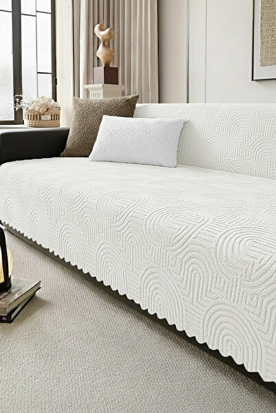 Evlen Home Collection Bohemian Fur Sofa Cover 170X215 cm Soft Plush Luxury No...