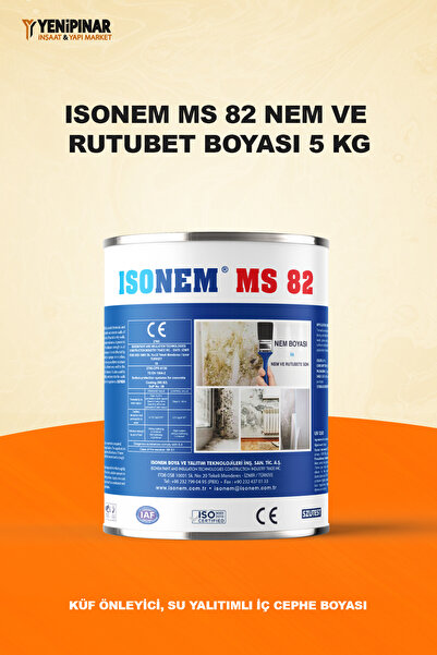 Isonem MS 82 Nem ve Rutubet Boyası 5 Kg | Küf Önleyici, Su Yalıtımlı İç Cephe...