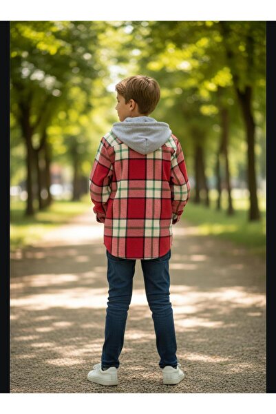 Gala Hooded Plaid Children's Unisex Shirt