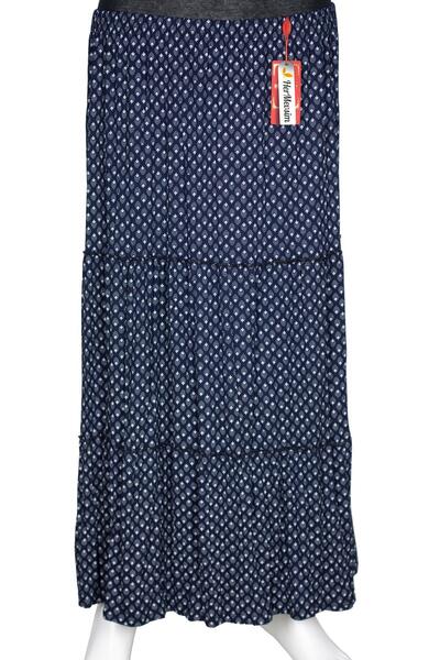 Hermevsim Hesna Women's Nursel Elastic 3-Layer Unlined Navy Blue Combed Cotto...