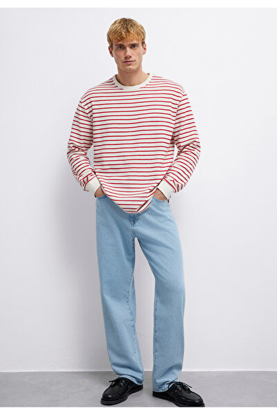 Mavi Red Striped Long Sleeve T-Shirt Loose Fit / Relaxed Fit 0613157-91392