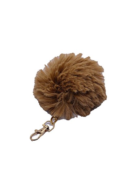 NKIE JEWELS كابتشينو اللون القطيفة بوم بوم المفاتيح 979