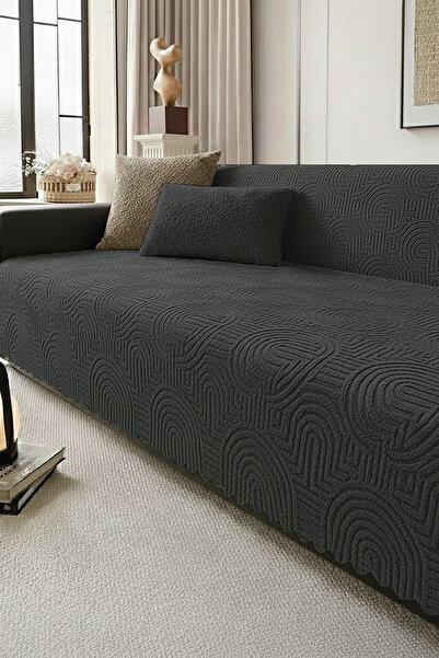 Evlen Home Collection Bohemian Fur Sofa Cover 170X215 cm Soft Plush Non-Slip ...