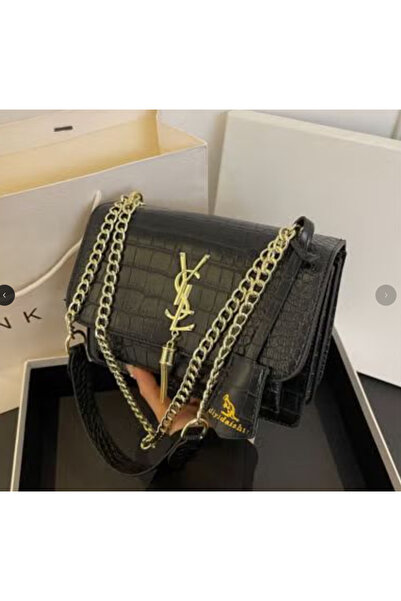 GENERAL حقيبة كروسبودي من سان لو رينت بنقشة جلد التمساح