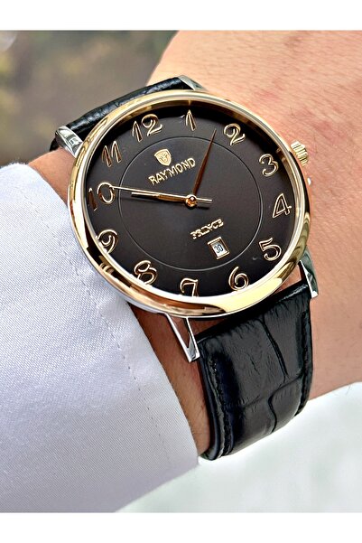 Raymond Special Design Black-Copper Color Steel Case Men's Wristwatch with Ca...