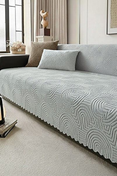 Evlen Home Collection Bohemian Fur Sofa Cover 170X215 cm Soft Plush Luxury No...