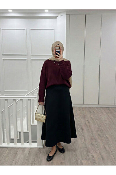 Foremia Scuba Verev Skirt-Black