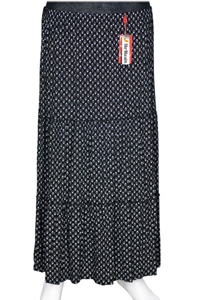 Hermevsim Hesna Women's Nursel Elastic 3-Layer Unlined Black Combed Cotton Sk...