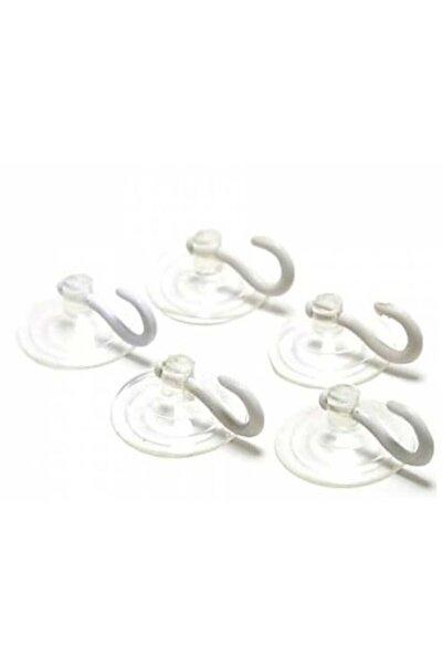 Ethab Ticaret Glass Suction Cup with Hook 5 Pieces