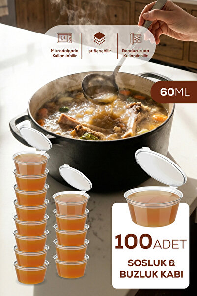 Vienev 100-Piece Freezer-Safe Storage Containers – 60 ml Containers for Broth...