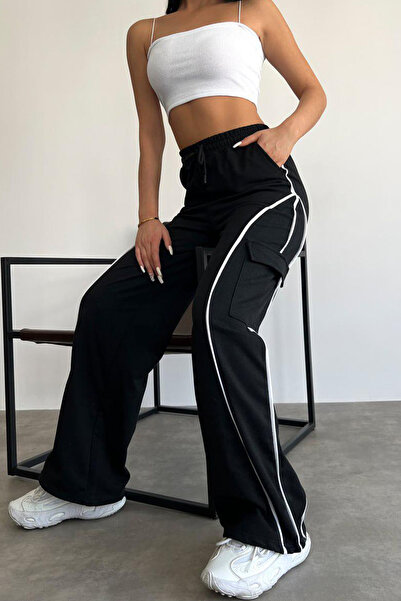 İlayda Toprak Αθλητικό παντελόνι Cargo Pocket με μαύρες πλαϊνές λεπτομέρειες,...