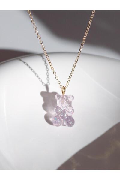 Reorah Collection Teddy Bear Necklace - Lilac Color