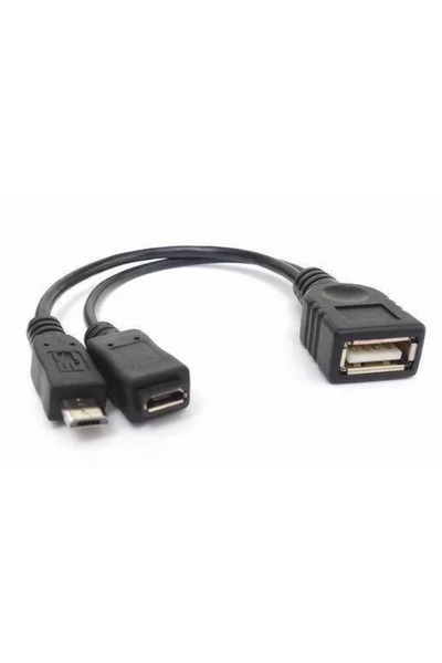 OEM Cablu adaptor OTG cu alimentare micro USB mama+tata