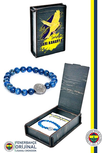 Fenerbahçe Original Licensed Fb Lapis (8mm) Natural Stone Bracelet Canary Pri...