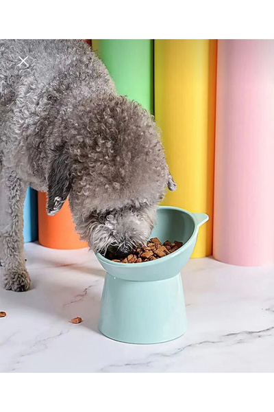 MİMOZA PARK Kulaklı Eğimli Kedi - Köpek Evcil Hayvan Su ve Mama Kabı