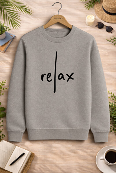 Pink Sky Unisex cu imprimeu guler rotund Swea tricou supradimensionat Bumbac ...