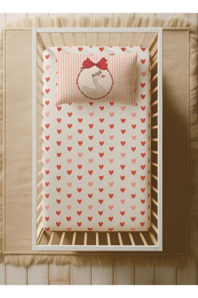 Petille 100% Cotton Baby Size Fitted Sheet Set -Ribbon Dream