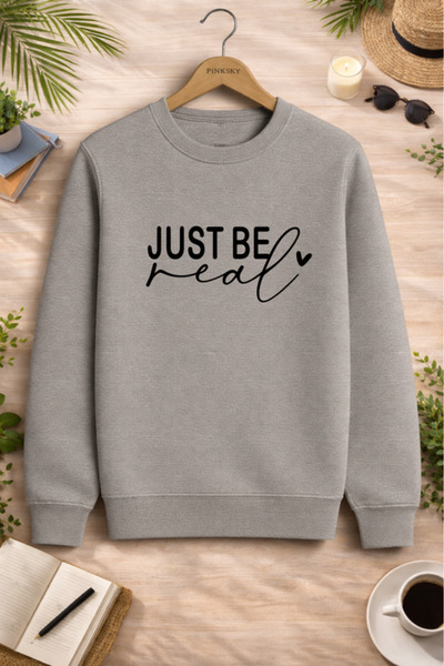Pink Sky Unisex Printed Crew Neck Sweatshirt Oversized Cotton Daily Comfortable
