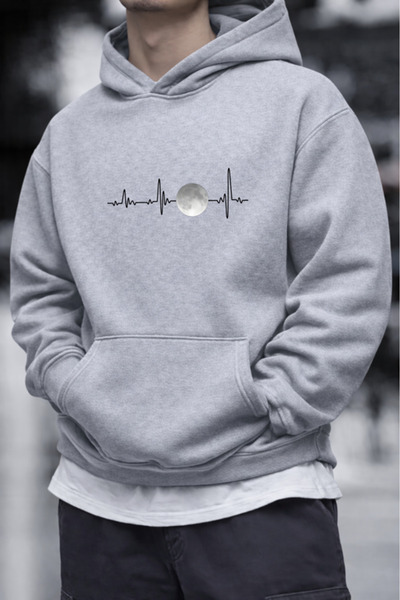 Pink Sky Unisex Printed Hooded Sweatshirt |   Oversized , Cotton, Daily Comfo...