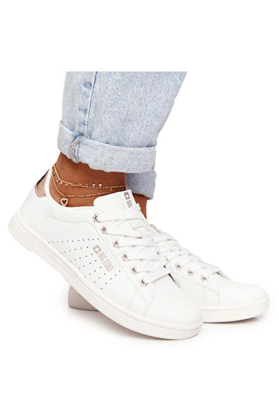 Big Star Shoes Women's leather sneakers Big Star DD274583 White-Copper 40