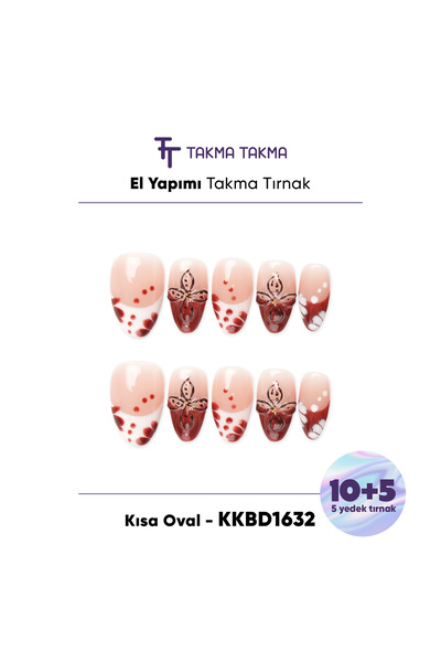 Takma Takma KKBD1632 Kısa Badem 15'li Tekrar Kullanılabilir El Yapımı Protez ...