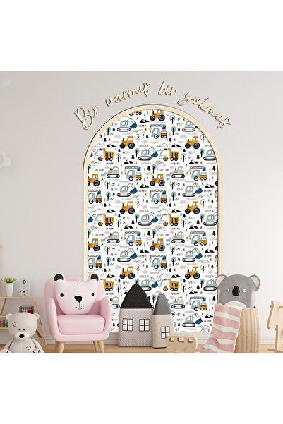 Sosyotab İş makinesi Temalı Çocuk & Bebek Odası Duvar Sticker | Bir Varmış Çe...