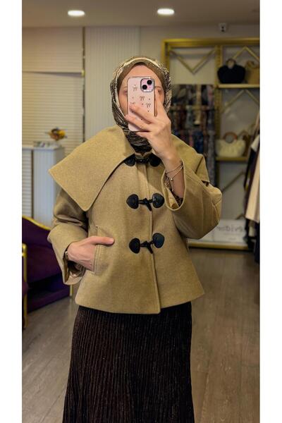 Hooopstore FİL DİŞİ DÜĞMELİ KISA KABAN