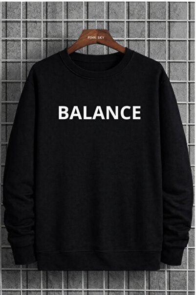 Pink Sky Unisex Printed Crew Neck Sweatshirt Oversized Cotton Daily Comfortable