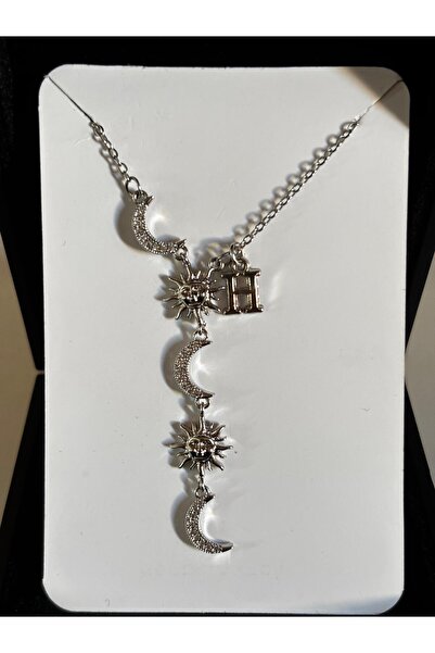 bijoux uniques Çelik ay&güneş H harfli kadın kolye