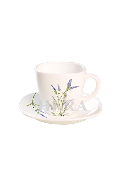 HERA Set of 6 Opal Thermal Resistant Cups + 6 Plates 210 ml – Lavender