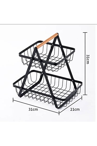 OEM DuoLift metal basket, 2-tier fruit and vegetable organizer, removable