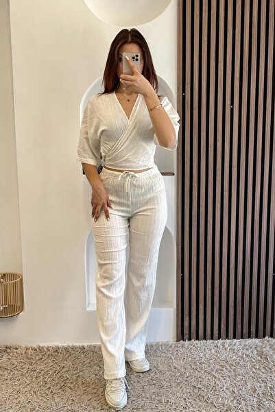 Noa&Noa Tied Linen Double Set - Ecru Ekru