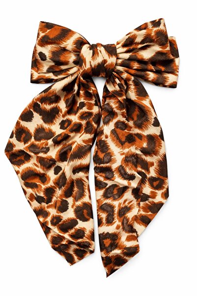 New Obsessions Animal Leopard Patterned Bow Decorated Hair Clip