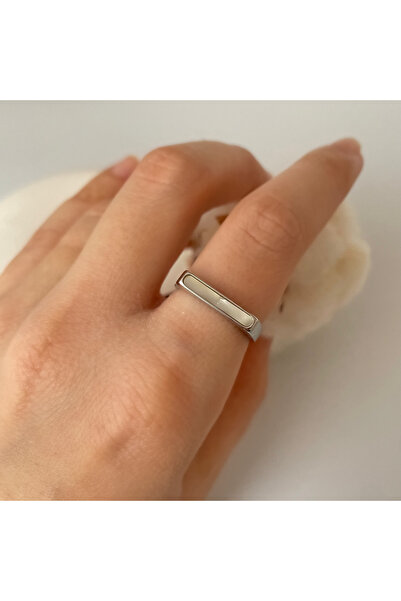 nerora Premium Stone Rectangular Steel Ring