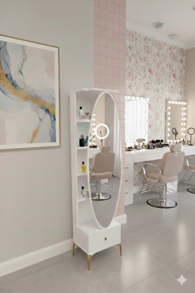 avesta mobilya Boy Aynası, Avrupa Tarzı Portmantolu Çekmeceli Ayaklı Dönen Bo...