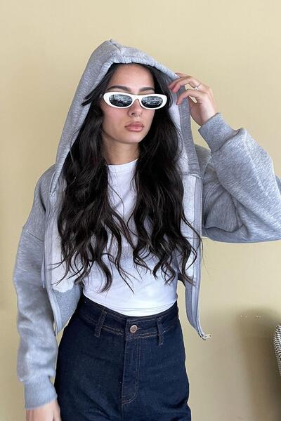 Noa&Noa Korse Manşet Crop Ceket - Gri GRİ