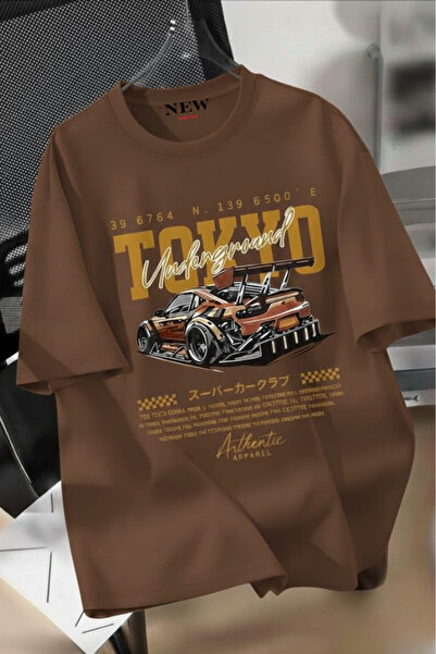 New Shine تي شيرت مطبوع عليه طوكيو للجنسين