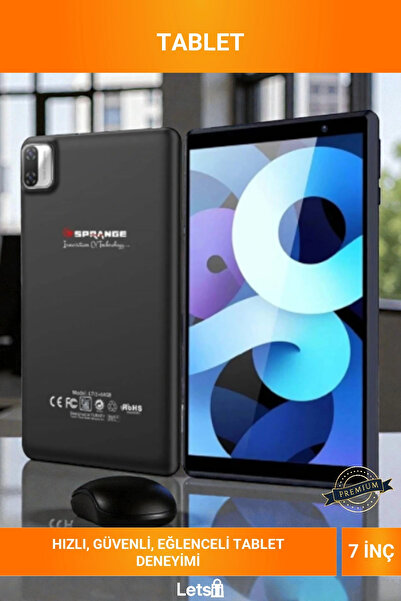 Letsii 7 İnç IPS Ekran 4 Çekirdek 3GB/64GB Hızlı Şarj Wi Fi 6 Eğitim Eğlence ...