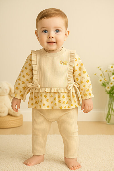 Bebelul Moeboon blouse and pants set with floral pattern