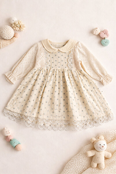 Luna Çiçek Baskılı Kız Bebek Elbise