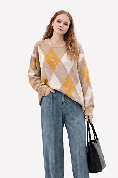 TOFAN TRİKO BAKLAVA PATTERNED KNIT SWEATER