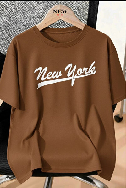 New Shine تي شيرت مطبوع عليه نيويورك للجنسين