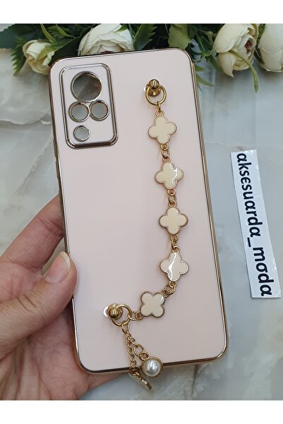 Aksesuarda Moda غطاء لامع متوافق مع هاتف VIVO V21 بتصميم زهرة البرسيم مصنوع ي...