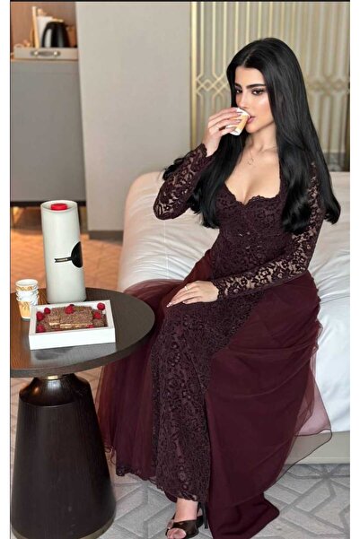 KIYAN FASHIN French lace embroidered dress with soft tulle